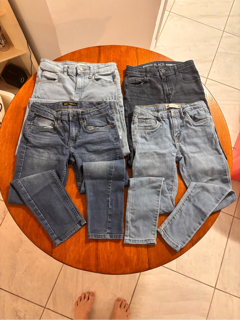 Boys Kids Jeans size 10 Set of 4 in Light and Dark Blue Denim, I will separate.